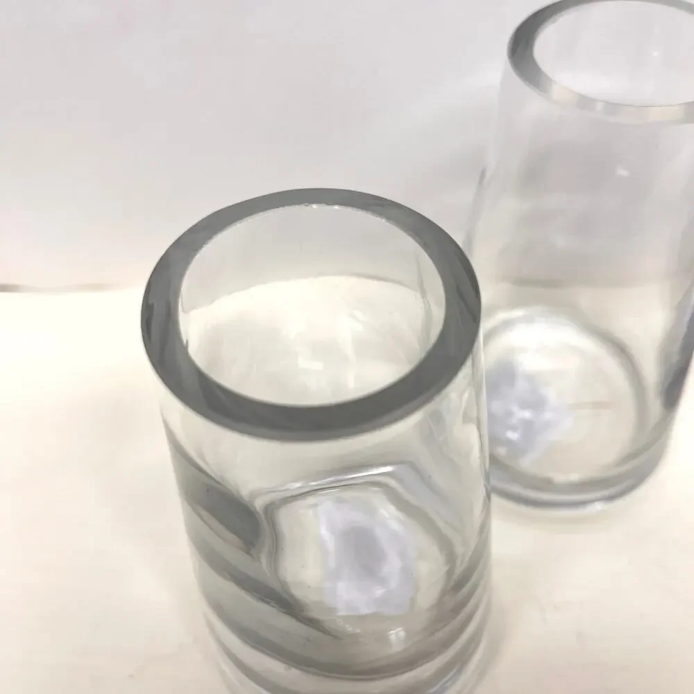 Fat Pyramid Vase 4.5in Tall Set of 4